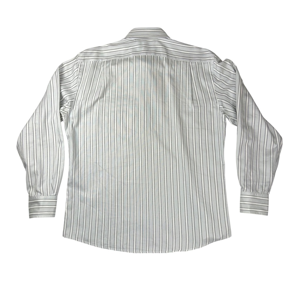 Faconnable Mens Striped Button Down Shirt Blue White Cotton Size M 4365BLG47 - Picture 2 of 8